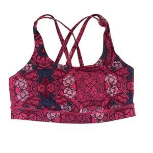 Lululemon Dark Pink Rose Strappy Energy Sports Bra Size 6